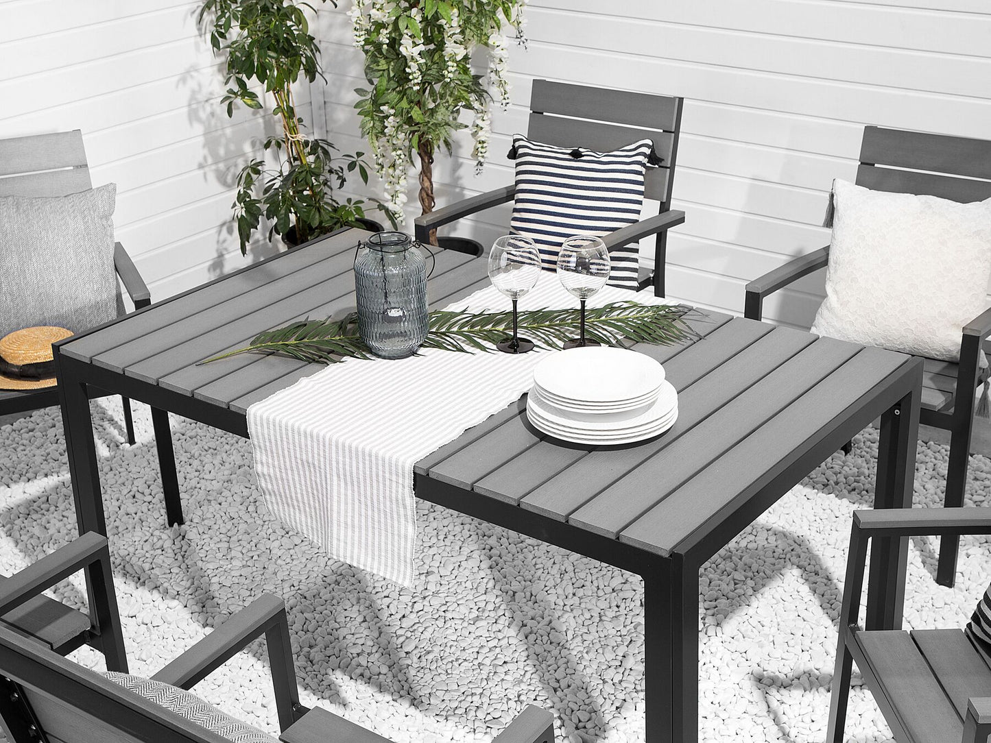 Garden Dining Set 6 Seater COMO Grey