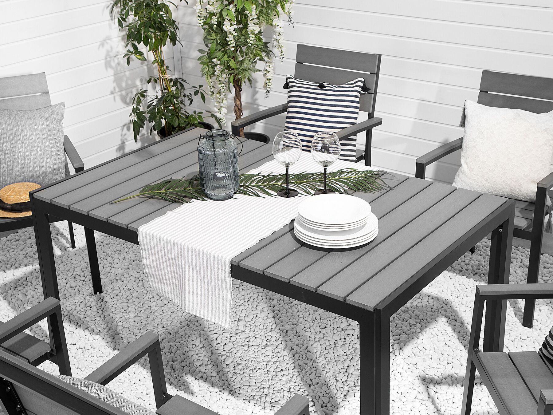 Garden Dining Set 6 Seater COMO Grey