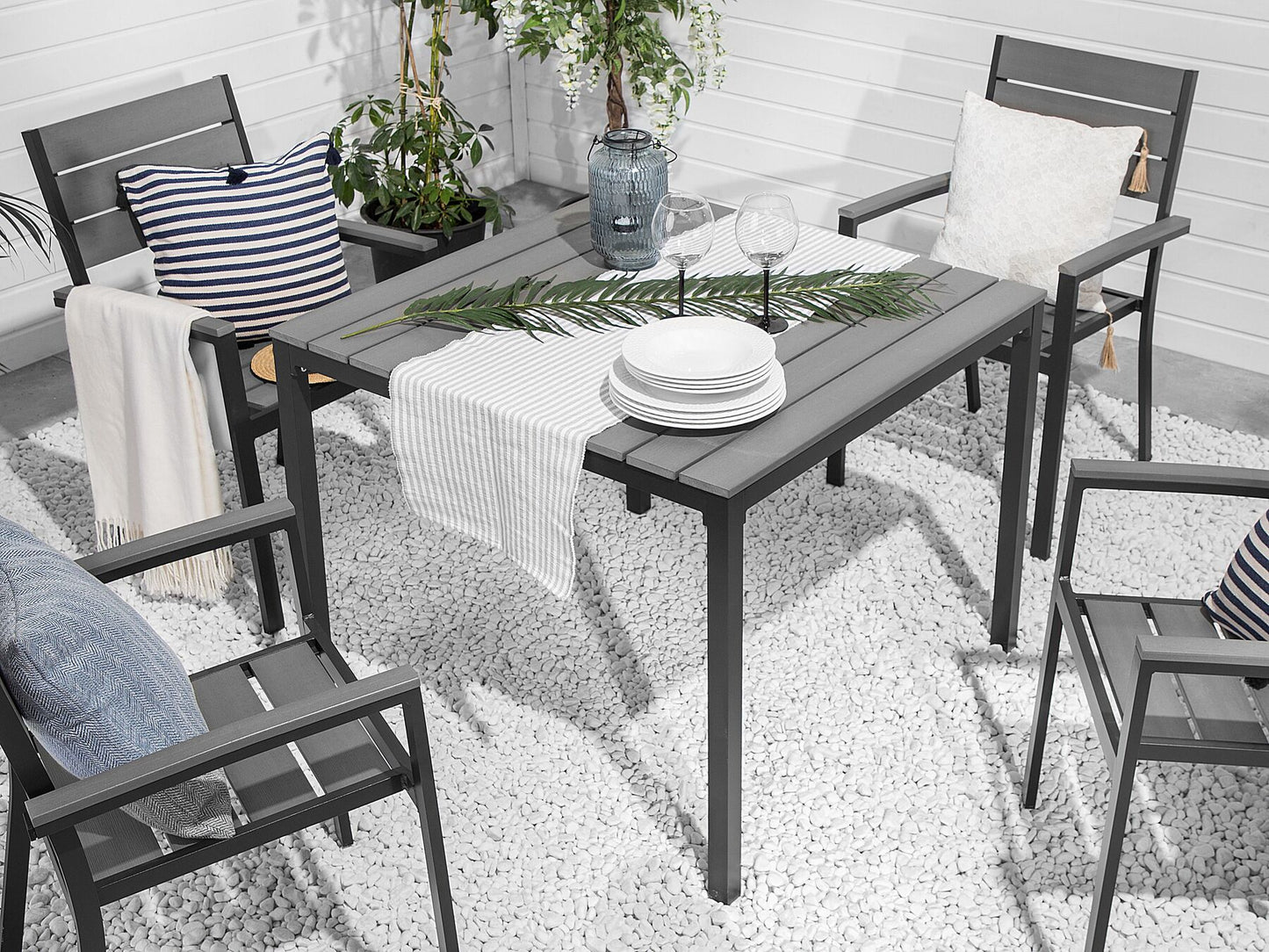 Garden Dining Set 4 Seater PRATO Grey