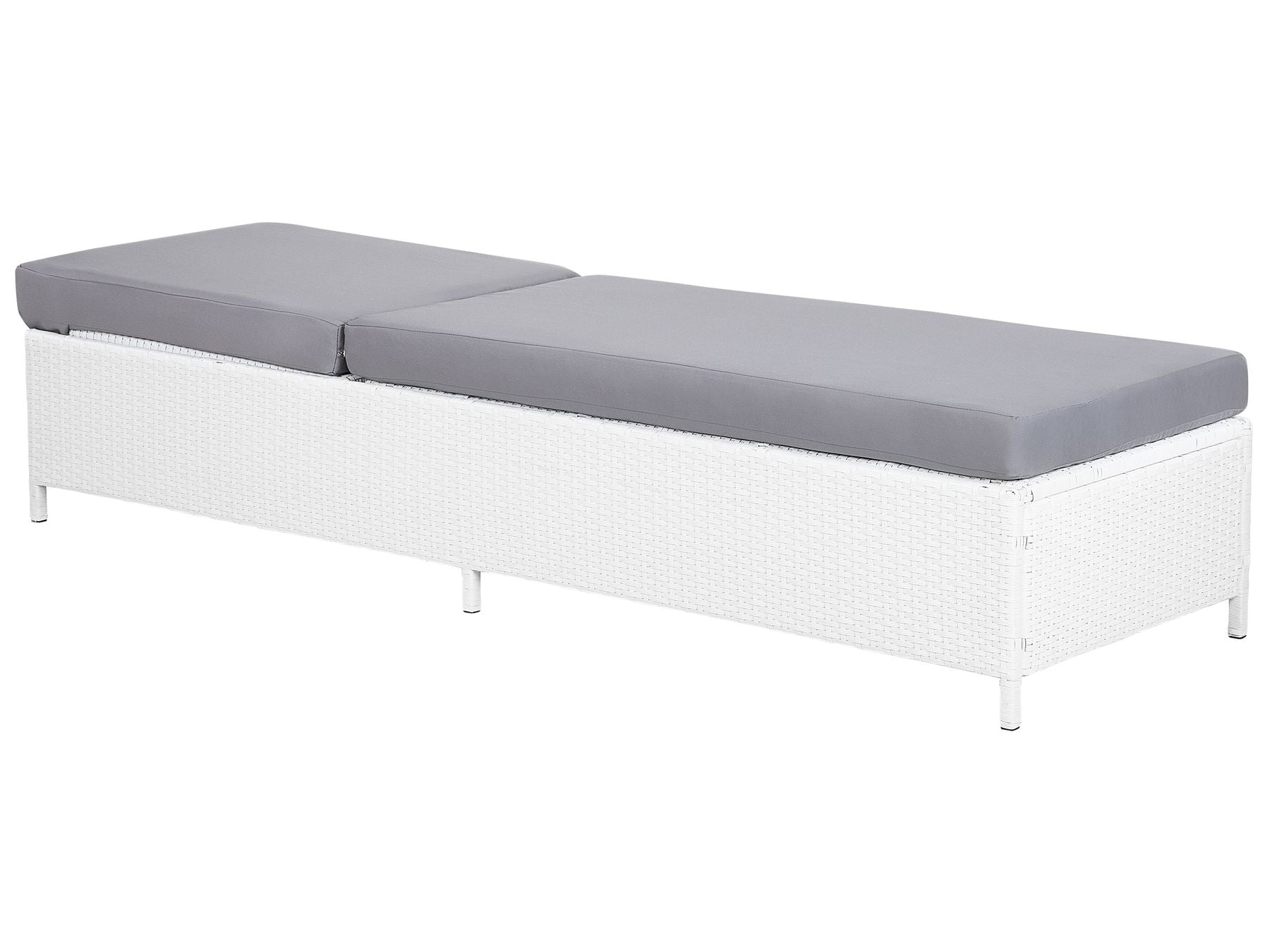 PE Rattan Reclining Sun Lounger White TURIN II