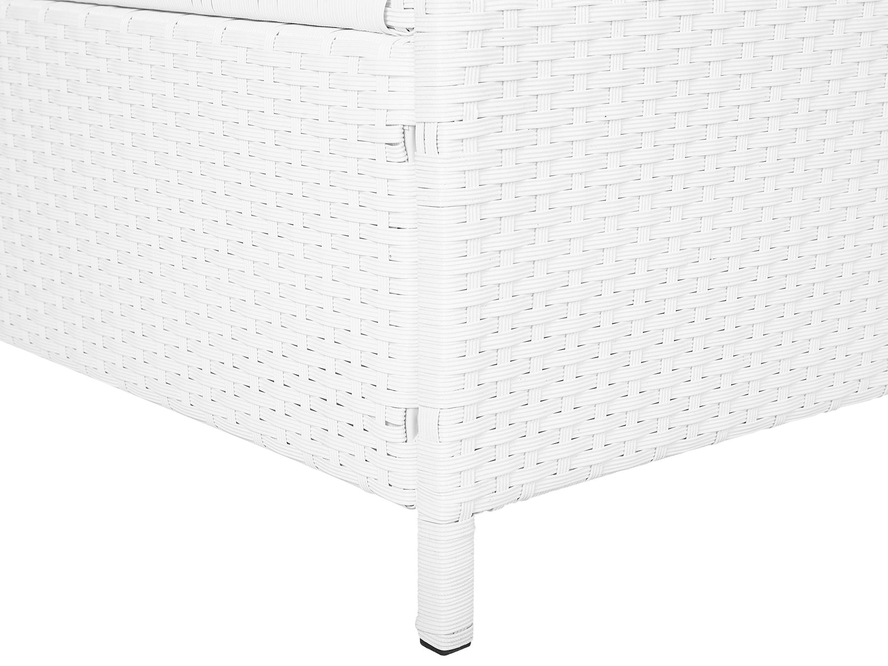 PE Rattan Reclining Sun Lounger White TURIN II