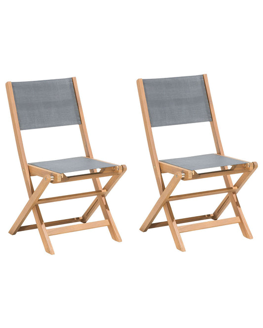 Set of 2 Garden Chairs CESANA Acacia Wood Light Brown