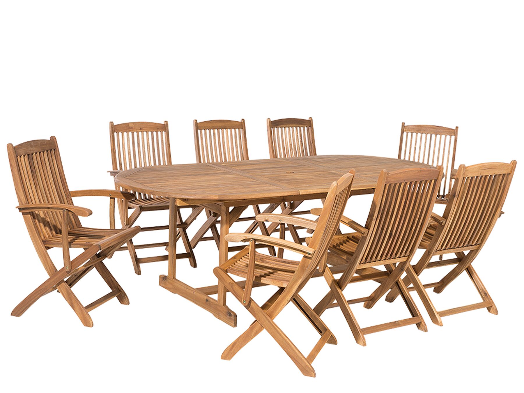 Garden Dining Set 8 Seater MAUI Acacia Wood Light Brown