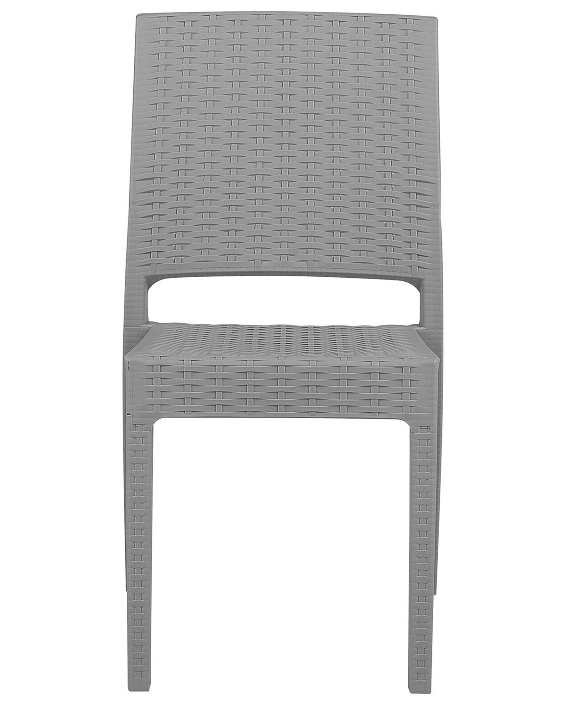 Set of 2 Garden Chairs FOSSANO Synthetic Material Light Grey