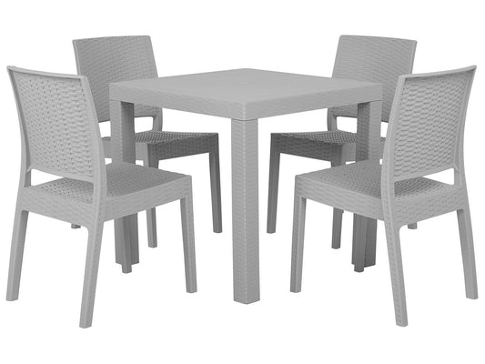 Garden Dining Set 4 Seater FOSSANO Light Grey