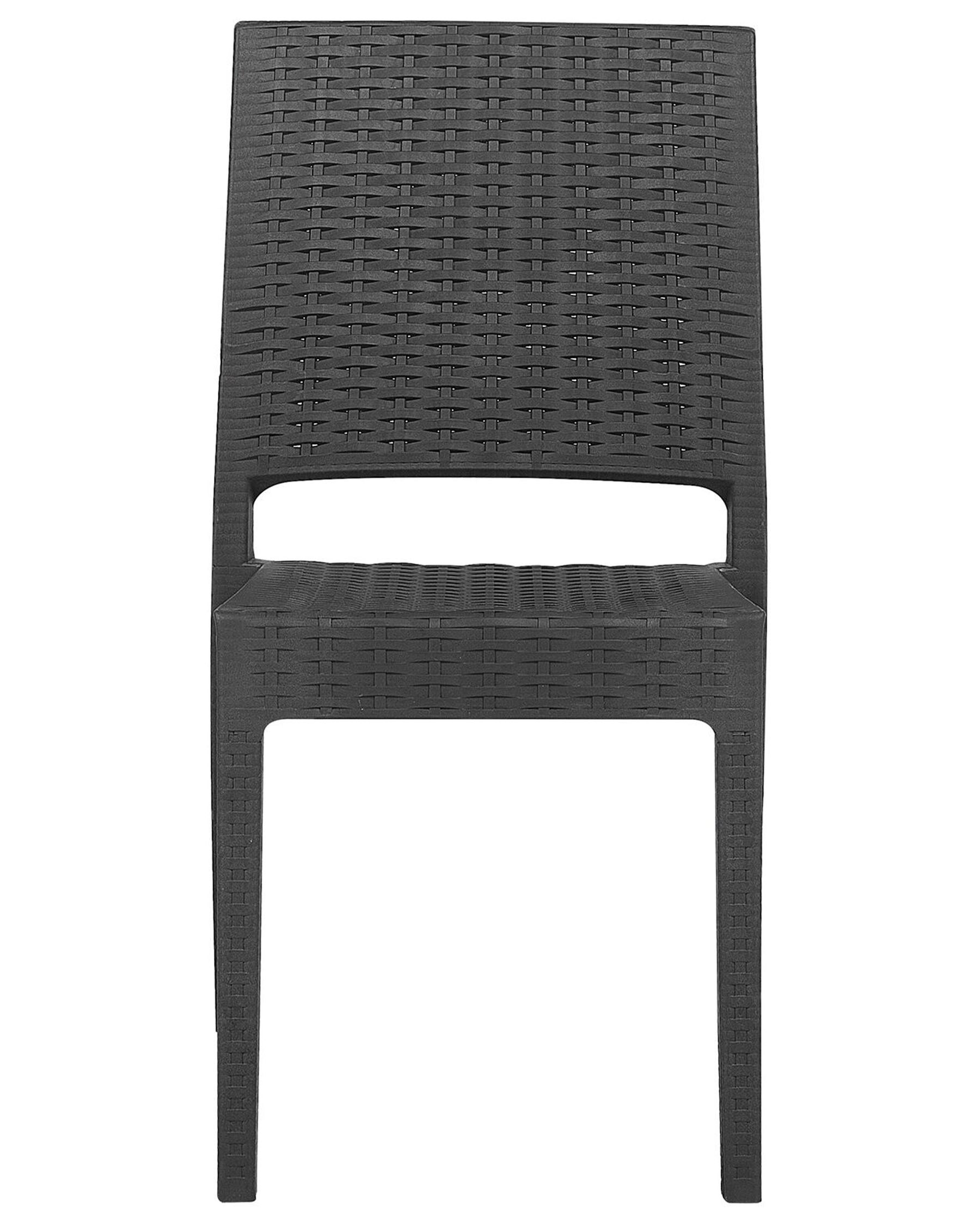 Set of 2 Garden Chairs FOSSANO Synthetic Material Graphite Grey