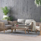 Garden Lounge Set with Table 4 Seater VITTORIA PE Rattan Grey