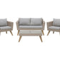 Garden Lounge Set with Table 4 Seater VITTORIA PE Rattan Grey