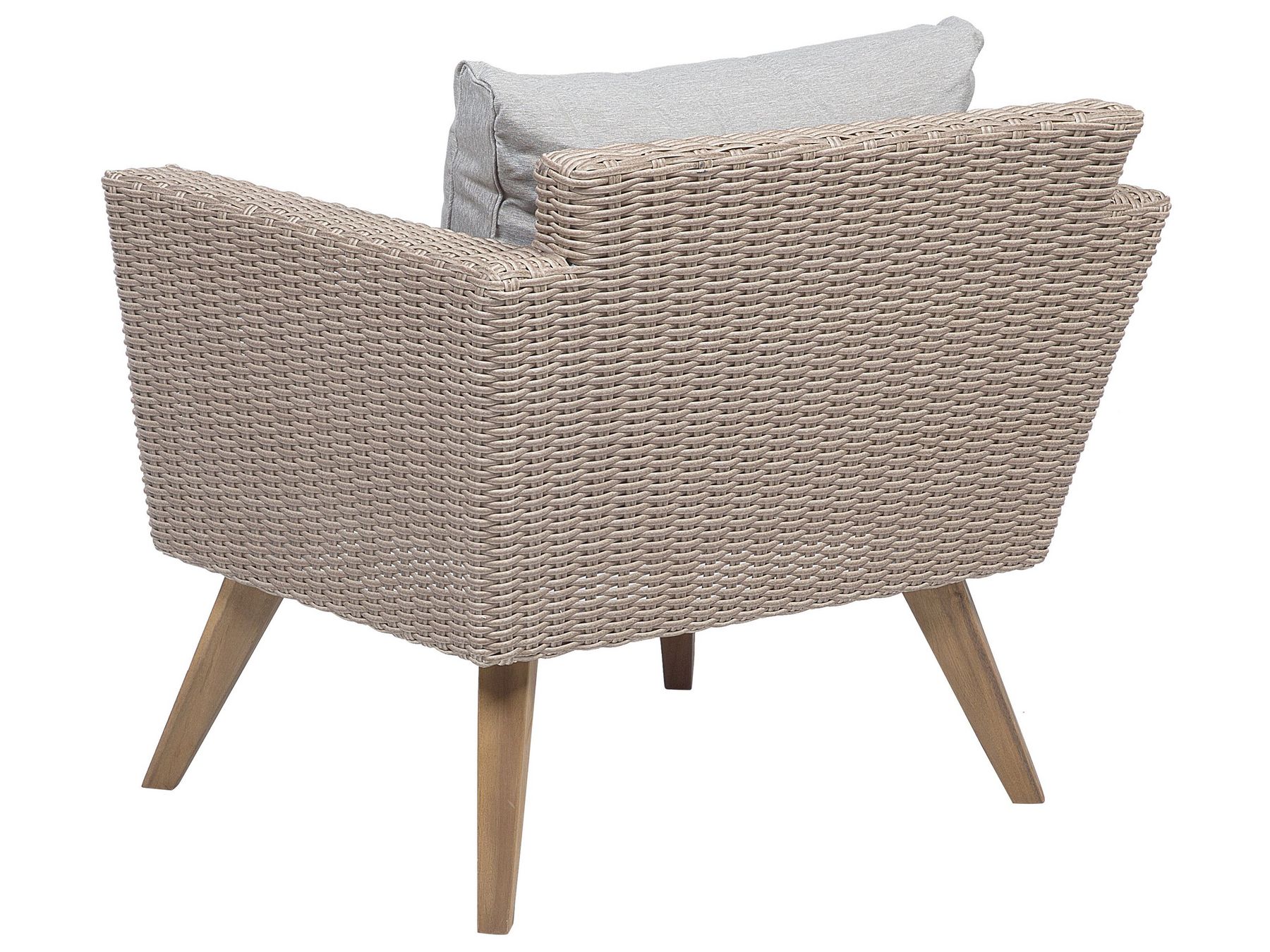 Garden Lounge Set with Table 4 Seater VITTORIA PE Rattan Grey