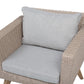 Garden Lounge Set with Table 4 Seater VITTORIA PE Rattan Grey