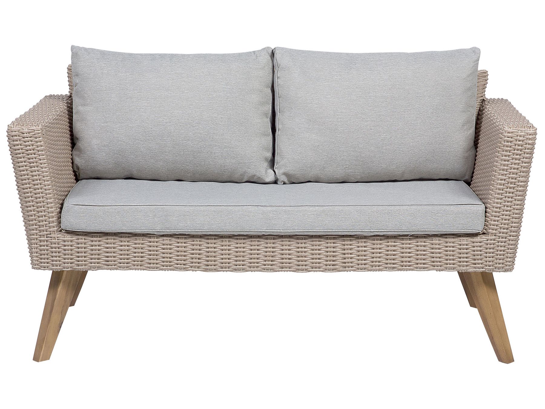 Garden Lounge Set with Table 4 Seater VITTORIA PE Rattan Grey