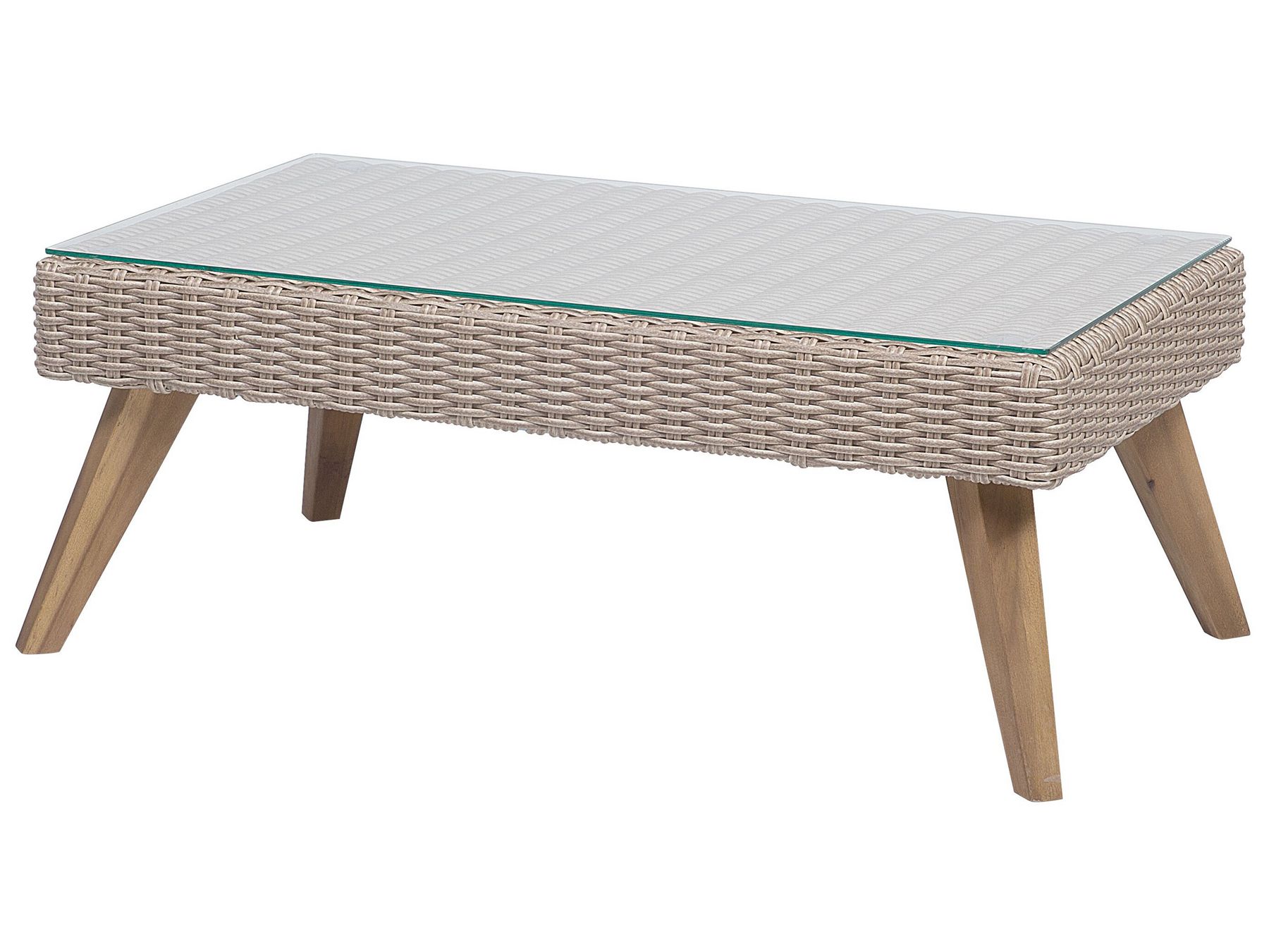 Garden Lounge Set with Table 4 Seater VITTORIA PE Rattan Grey