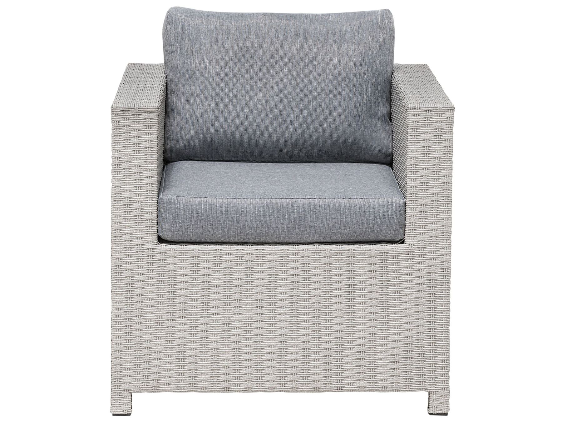 Garden Lounge Set with Table and Ottoman 4 Seater MILANO PE Rattan Light Grey