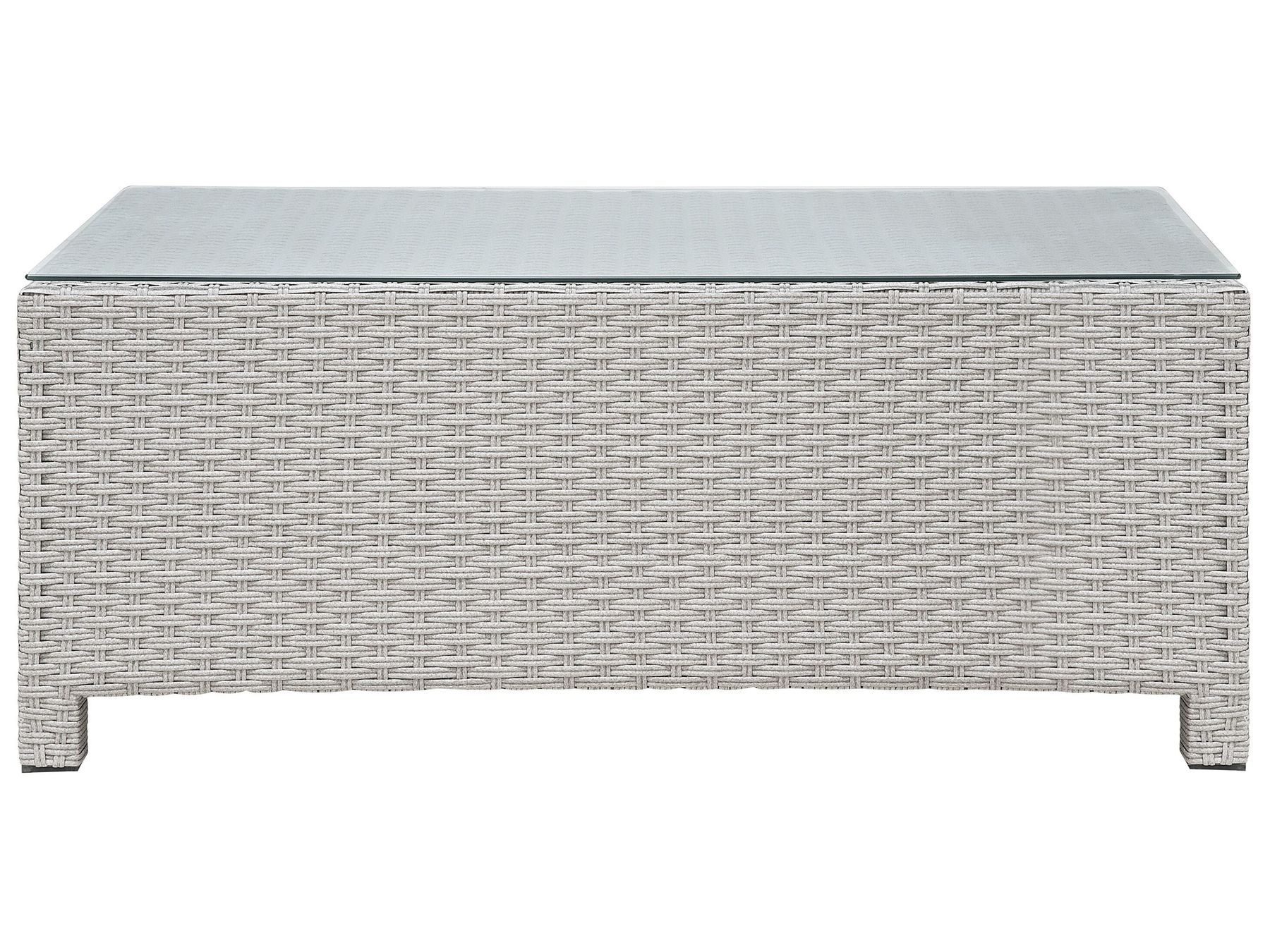 Garden Lounge Set with Table and Ottoman 4 Seater MILANO PE Rattan Light Grey