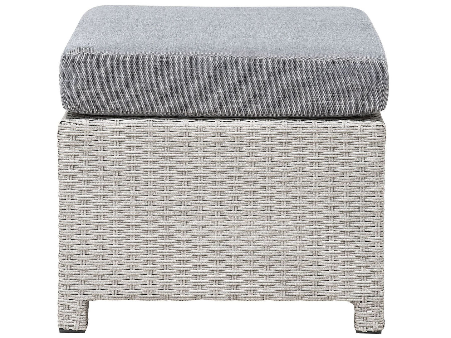Garden Lounge Set with Table and Ottoman 4 Seater MILANO PE Rattan Light Grey