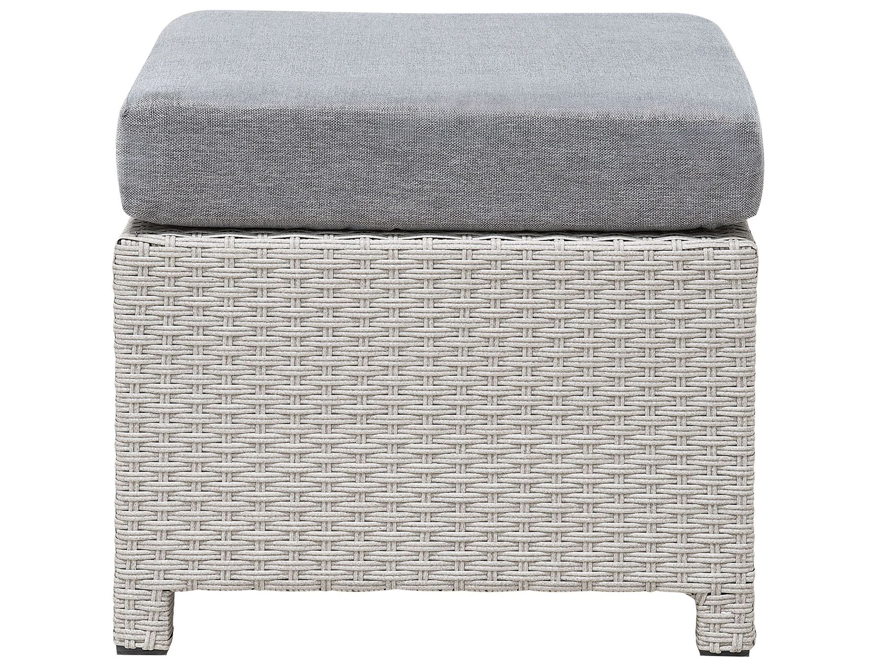 Garden Lounge Set with Table and Ottoman 4 Seater MILANO PE Rattan Light Grey