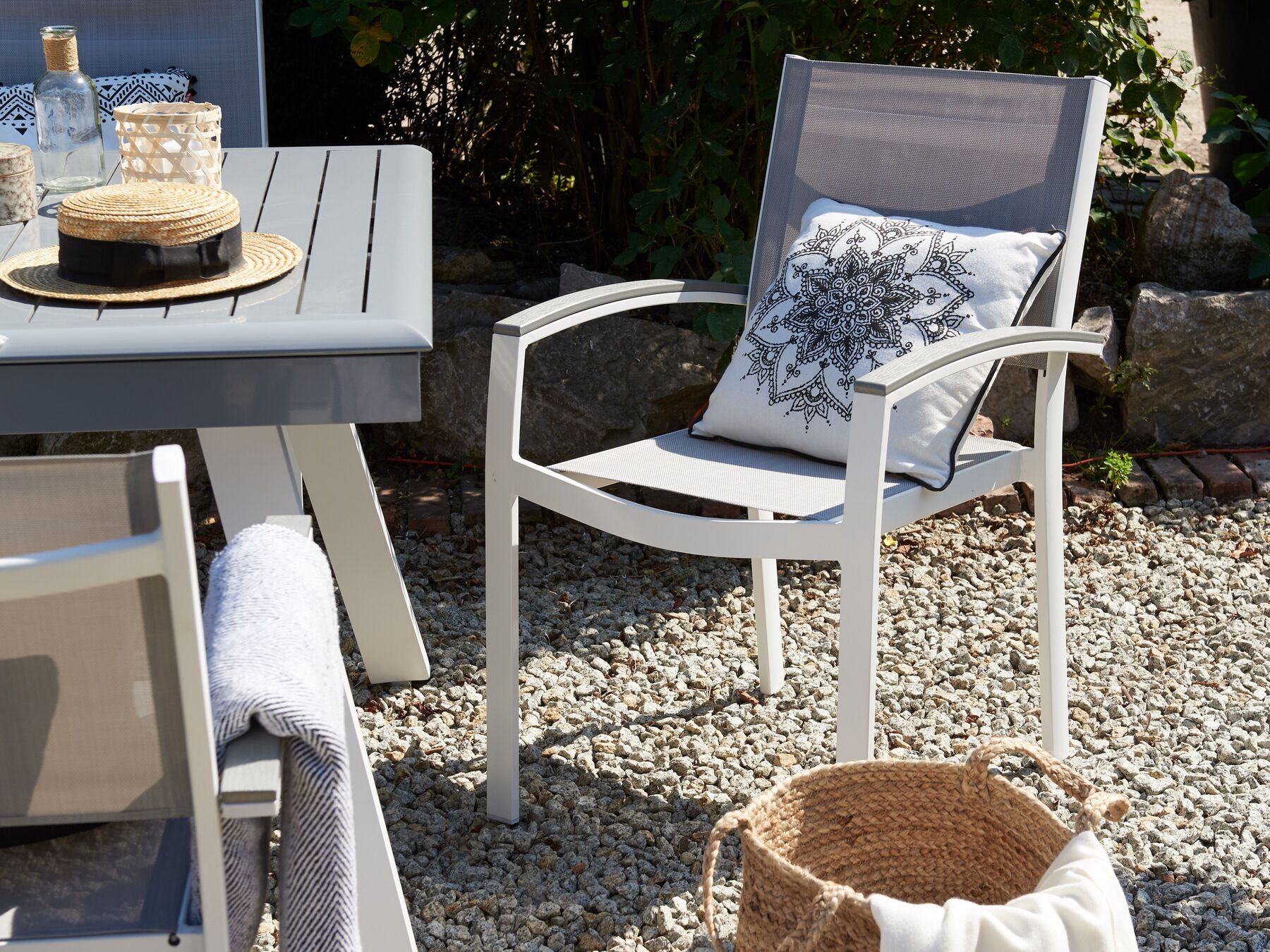 Garden Dining Set 6 Seater PERETA Metal Grey