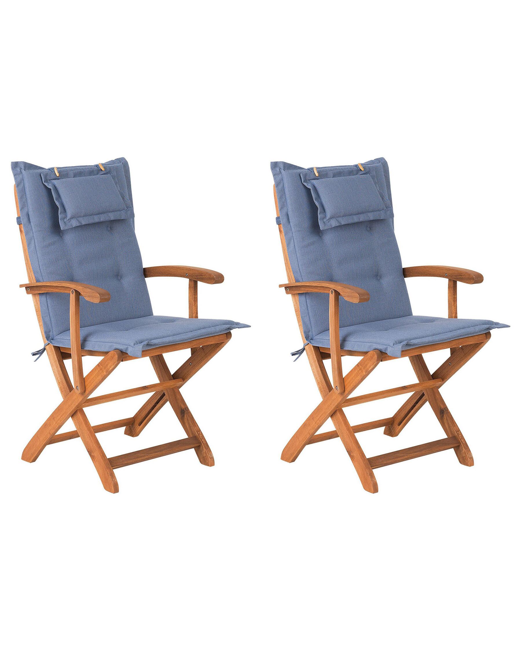 Garden Chair MAUI Acacia Wood Blue