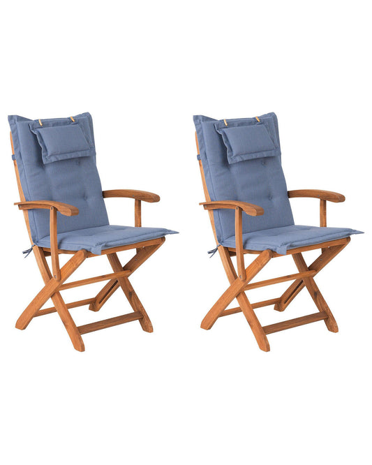 Garden Chair MAUI Acacia Wood Blue