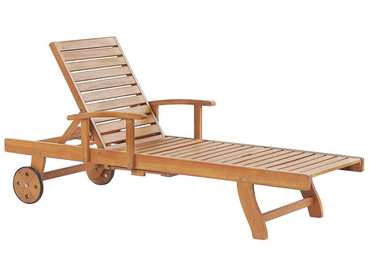 acacia wood reclining sun lounger java