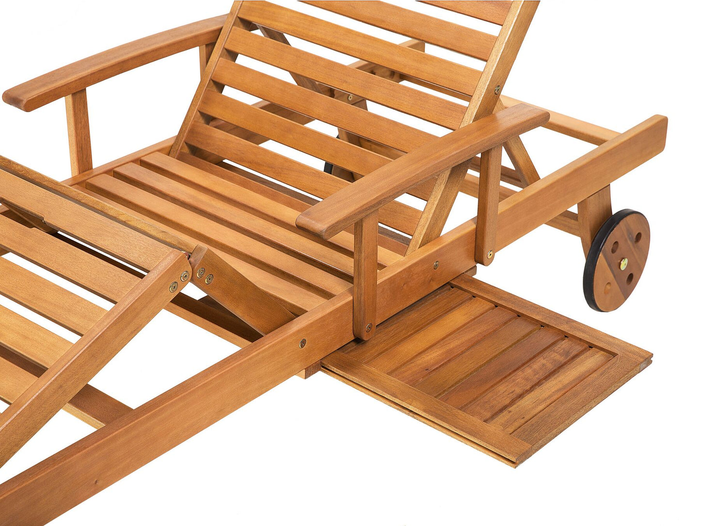 acacia wood reclining sun lounger java