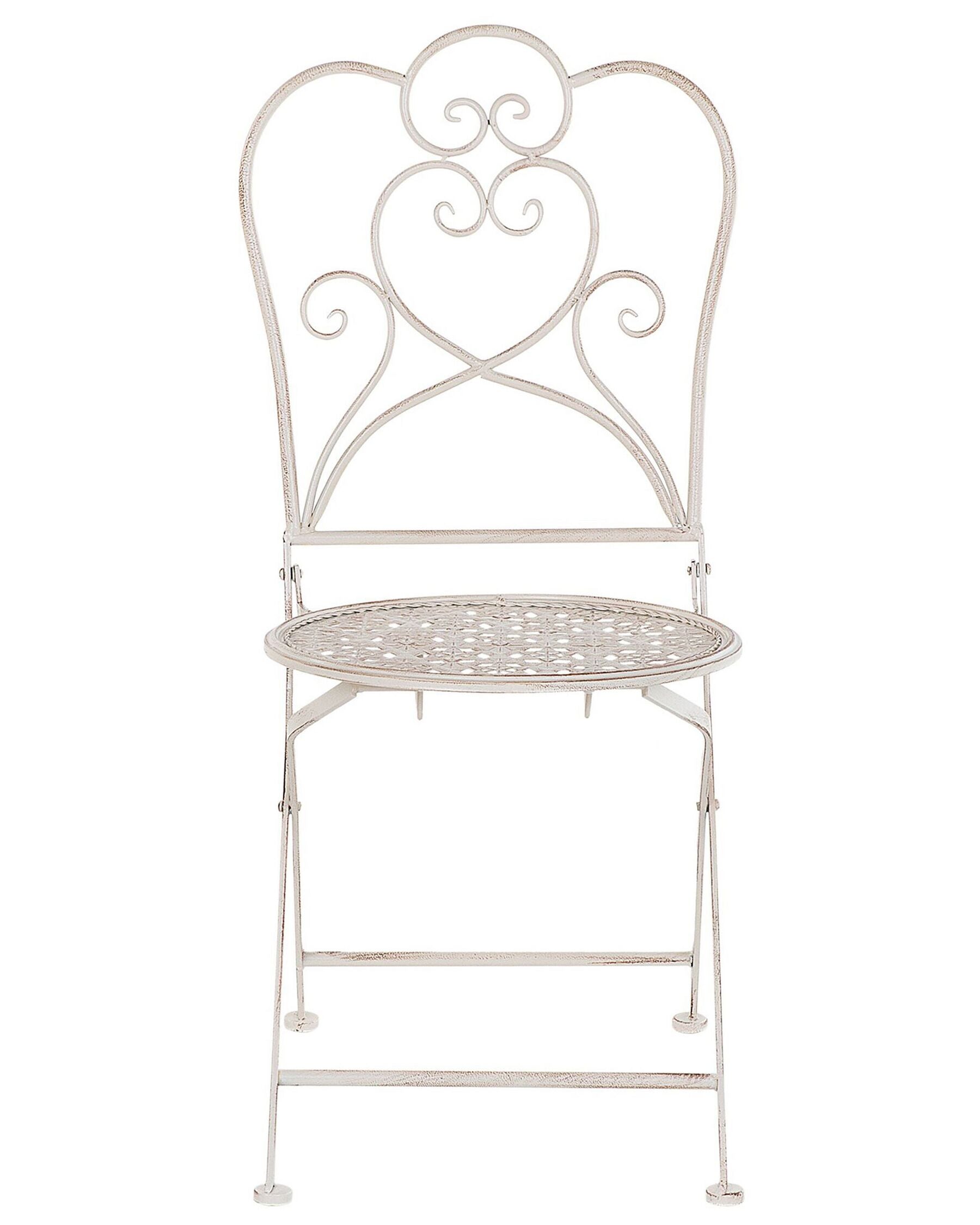 Set of 2 Garden Chairs TRIESTE Folding Metal Light Beige