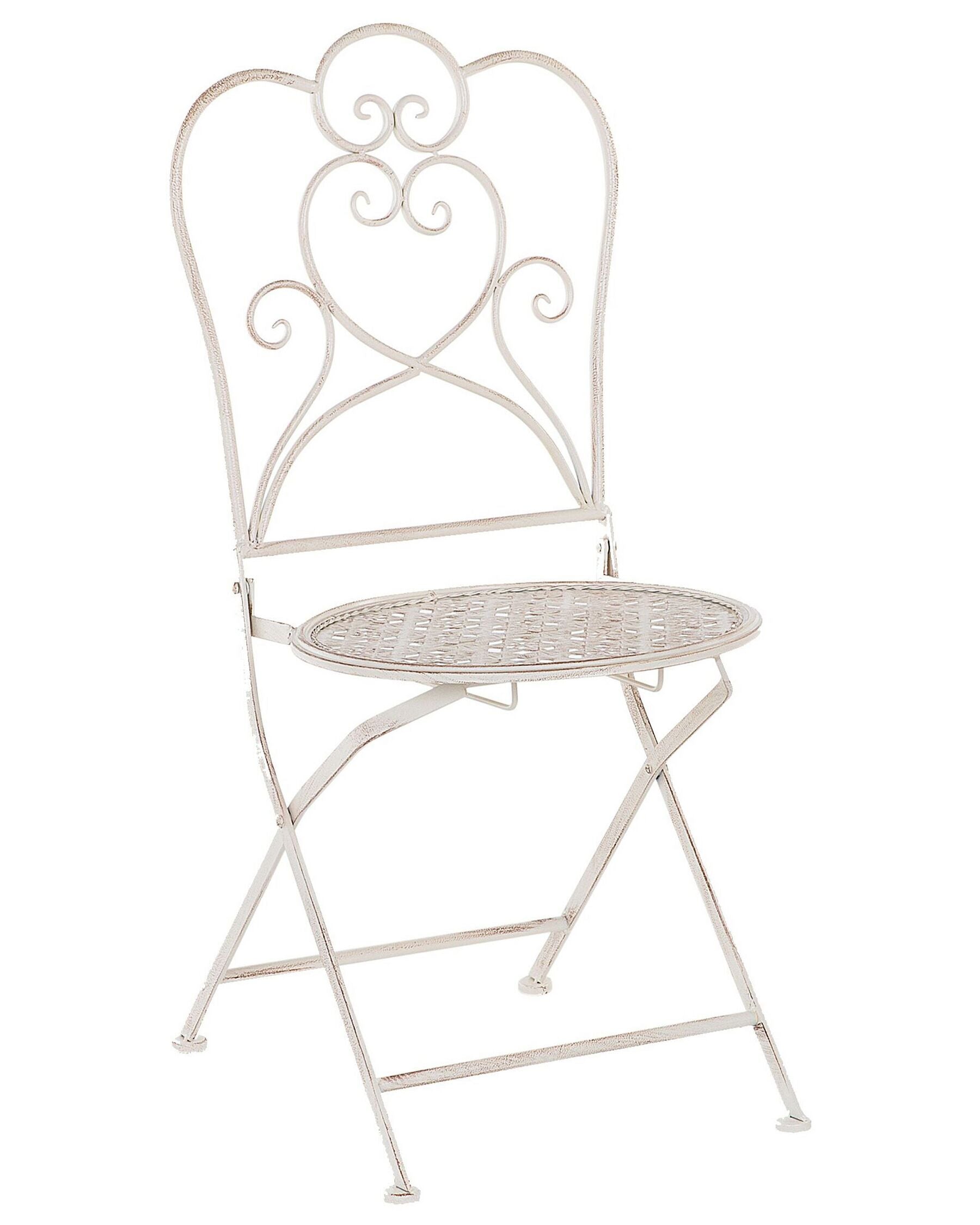 Set of 2 Garden Chairs TRIESTE Folding Metal Light Beige