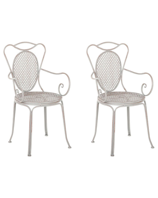 Set of 2 Garden Chairs CILENTO Metal Grey