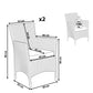 Set of 2 Garden Chairs with Cushions ITALY PE Rattan White