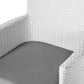 Set of 2 Garden Chairs with Cushions ITALY PE Rattan White