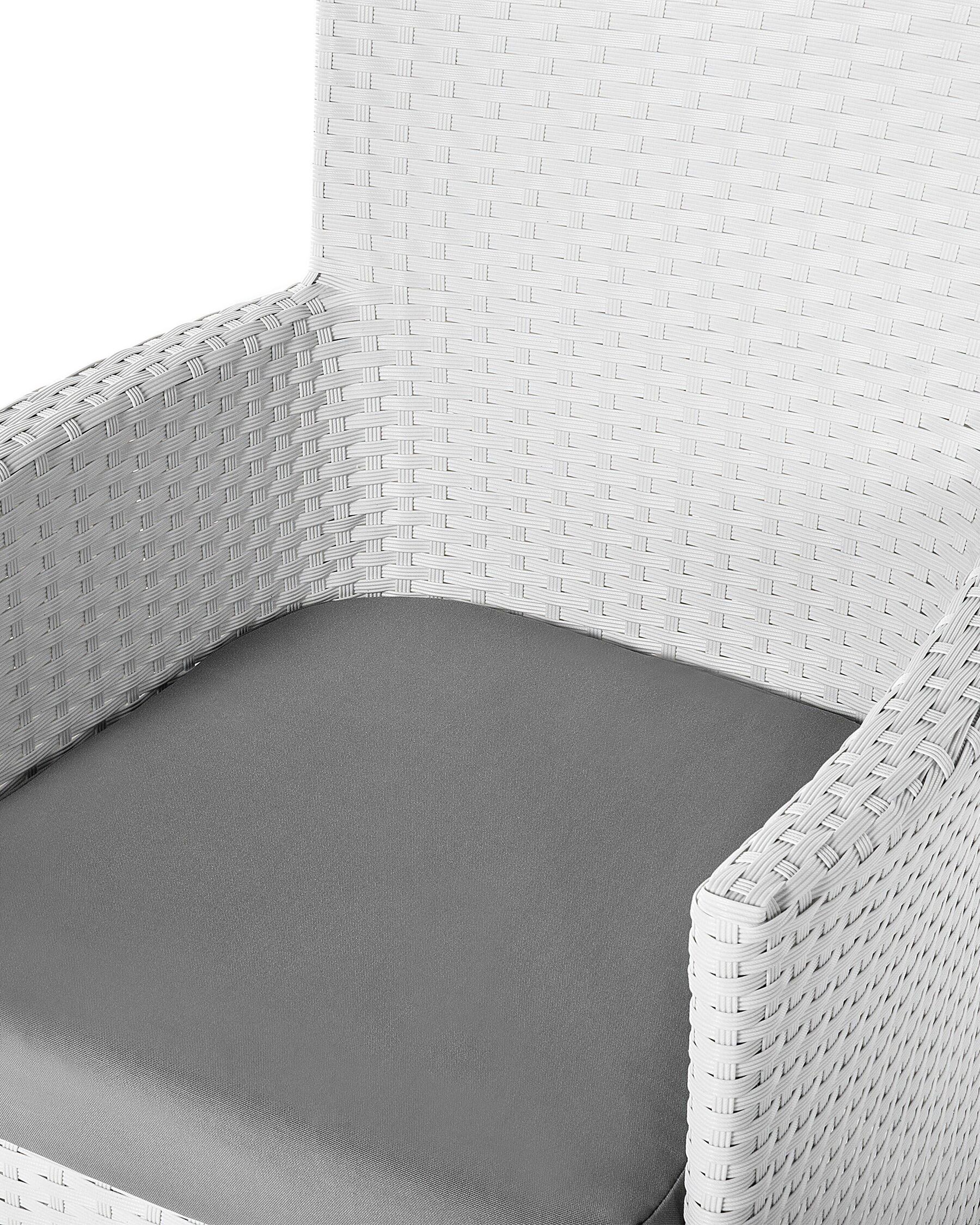 Set of 2 Garden Chairs with Cushions ITALY PE Rattan White