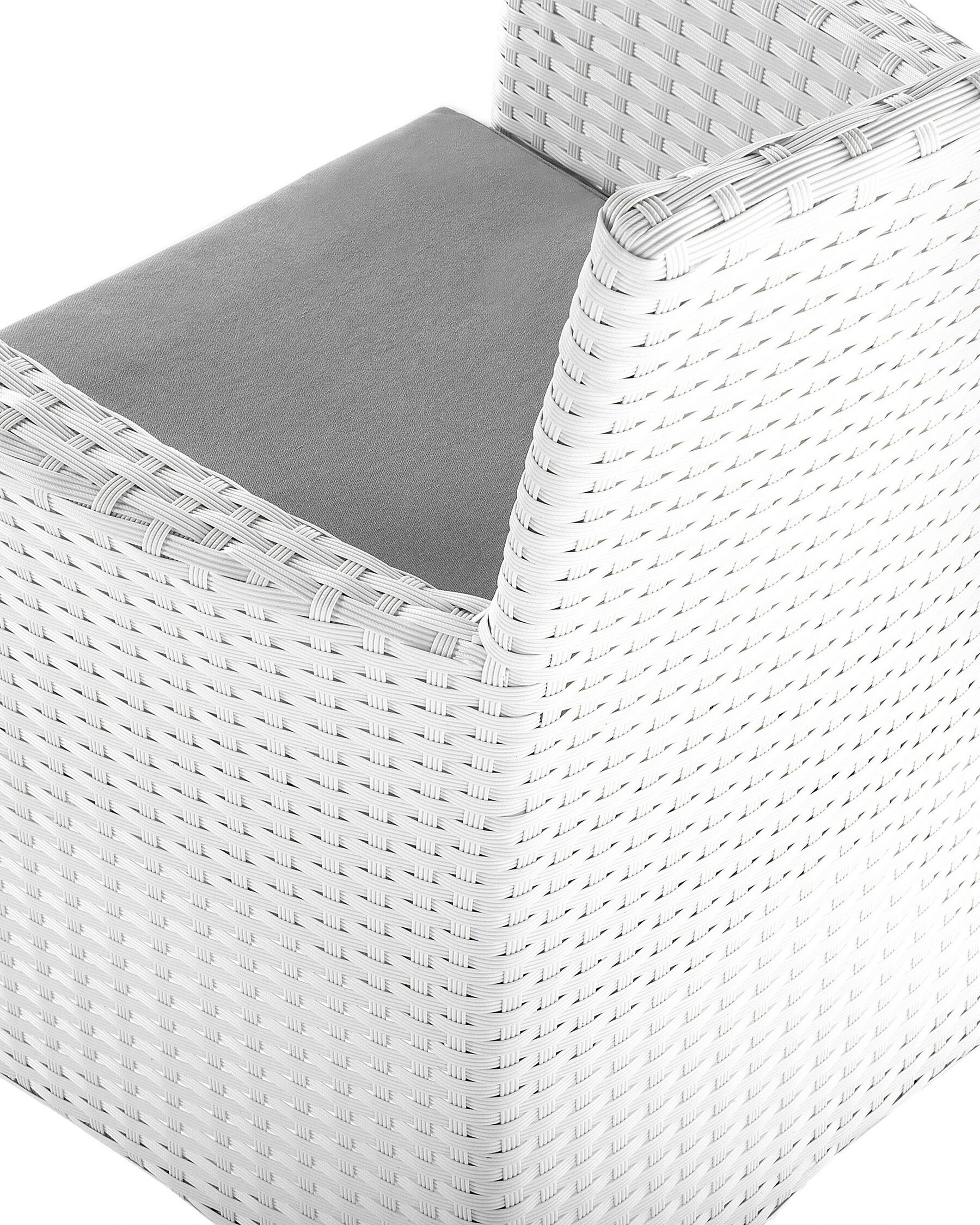 Set of 2 Garden Chairs with Cushions ITALY PE Rattan White