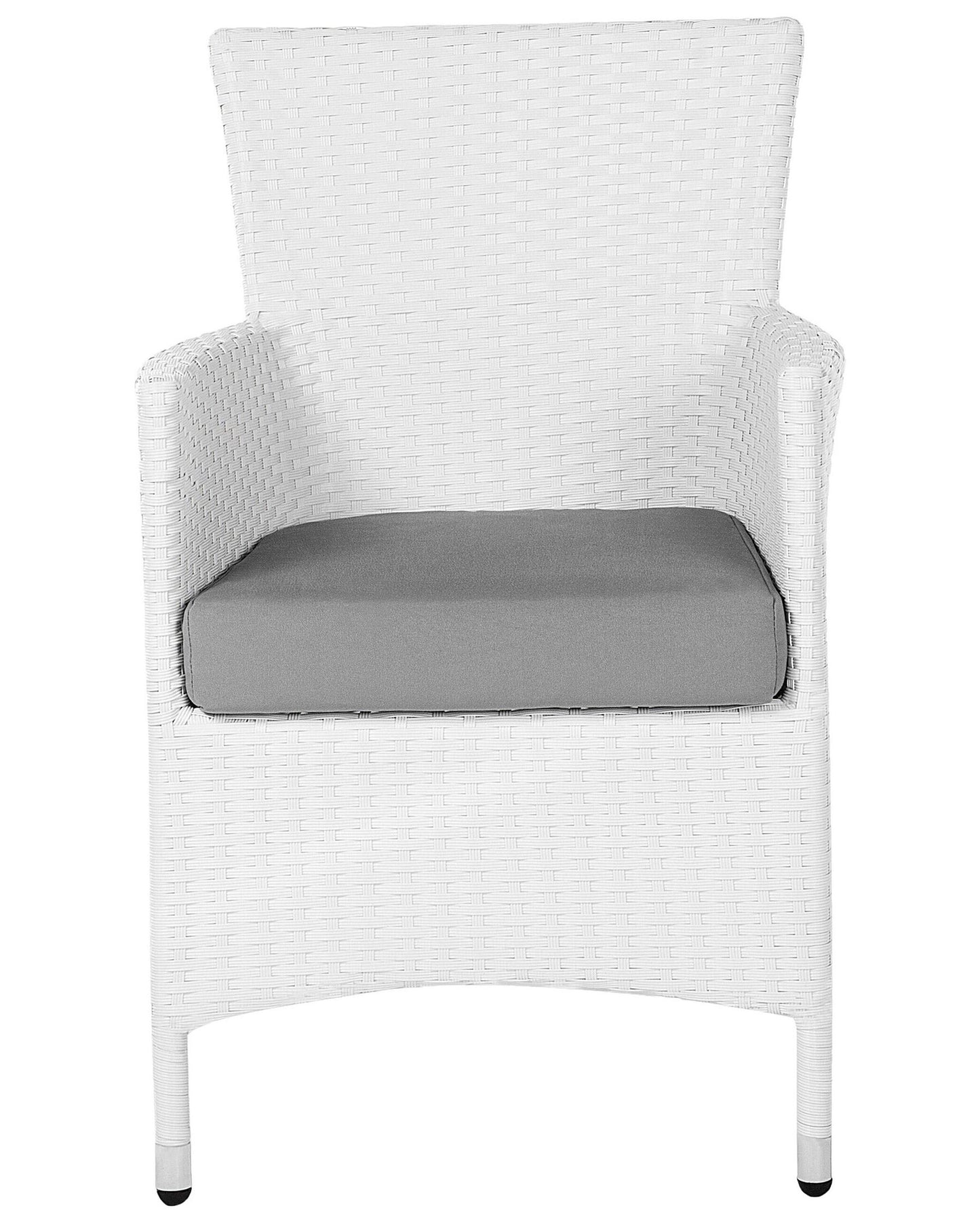 Set of 2 Garden Chairs with Cushions ITALY PE Rattan White
