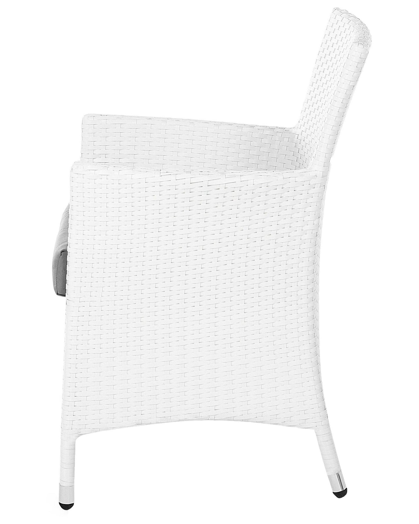Set of 2 Garden Chairs with Cushions ITALY PE Rattan White