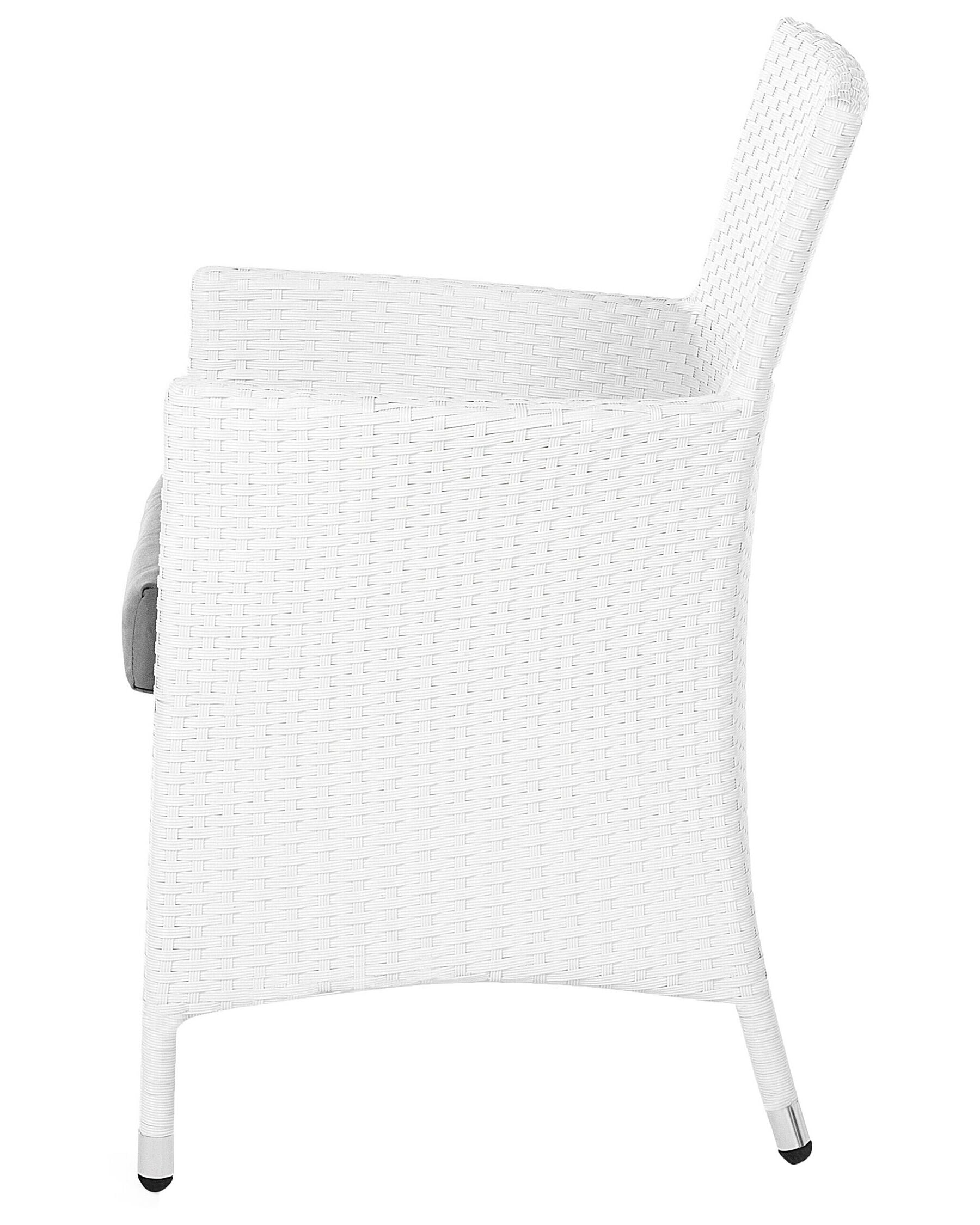 Set of 2 Garden Chairs with Cushions ITALY PE Rattan White