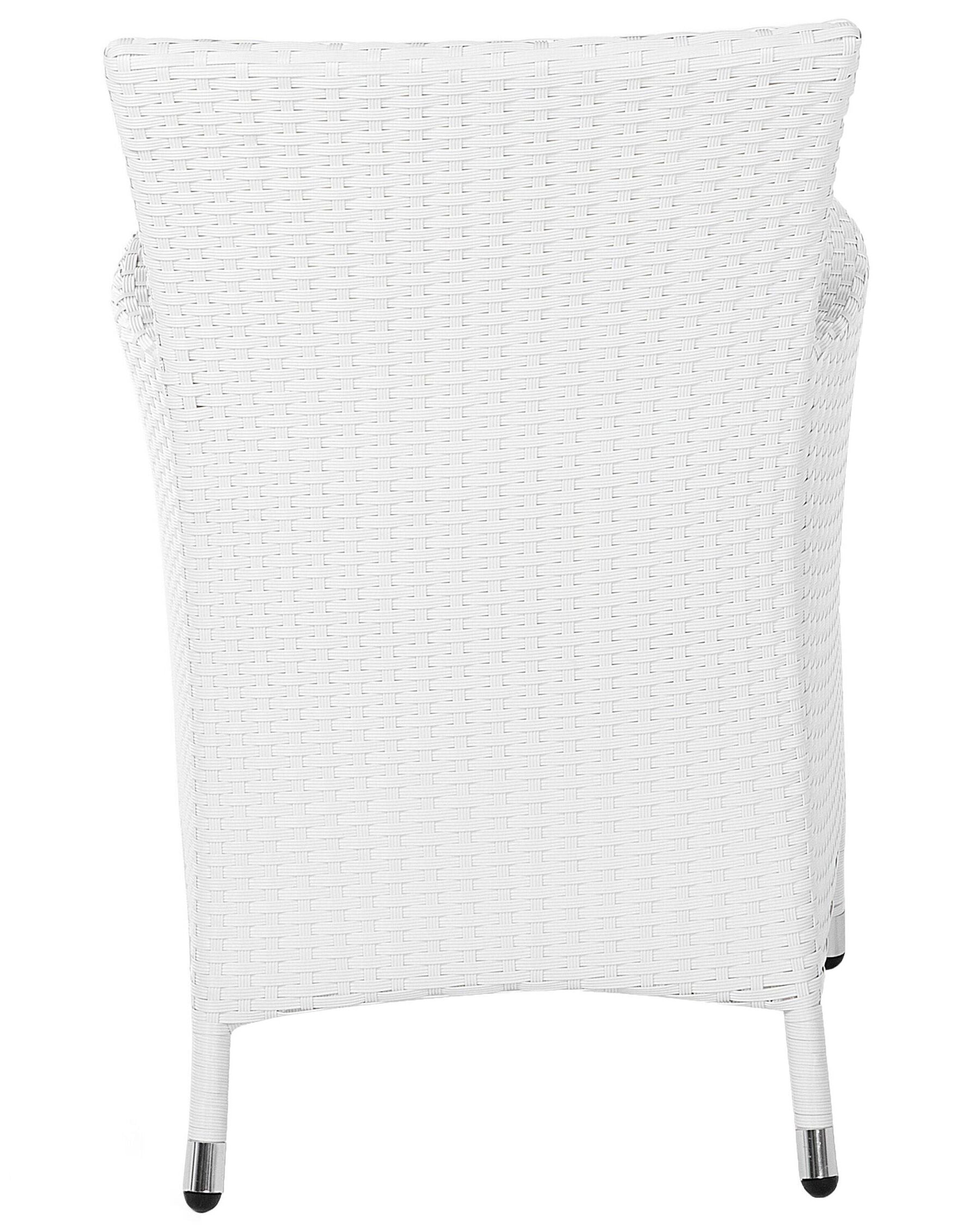 Set of 2 Garden Chairs with Cushions ITALY PE Rattan White