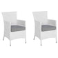 Set of 2 Garden Chairs with Cushions ITALY PE Rattan White