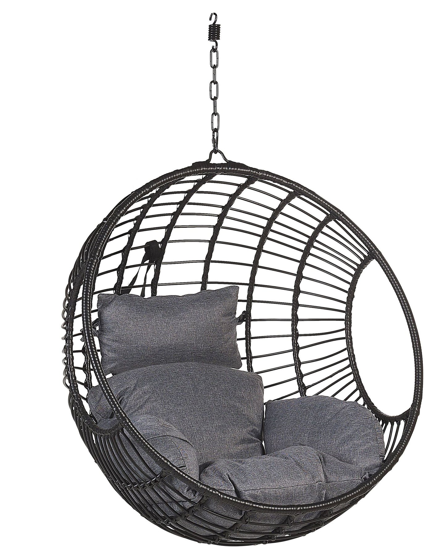 Hanging Chair with Stand ASPIO PE Rattan Black