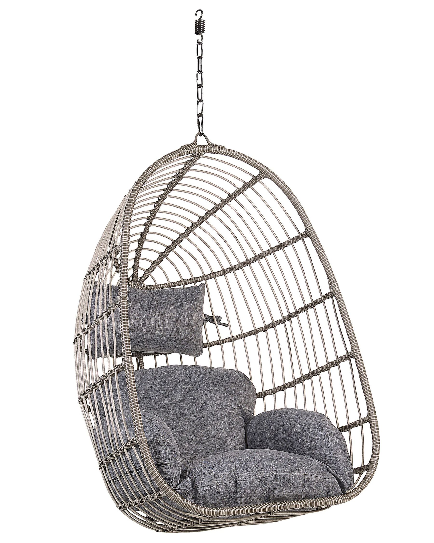 Hanging Chair with Stand CASOLI PE Rattan Grey