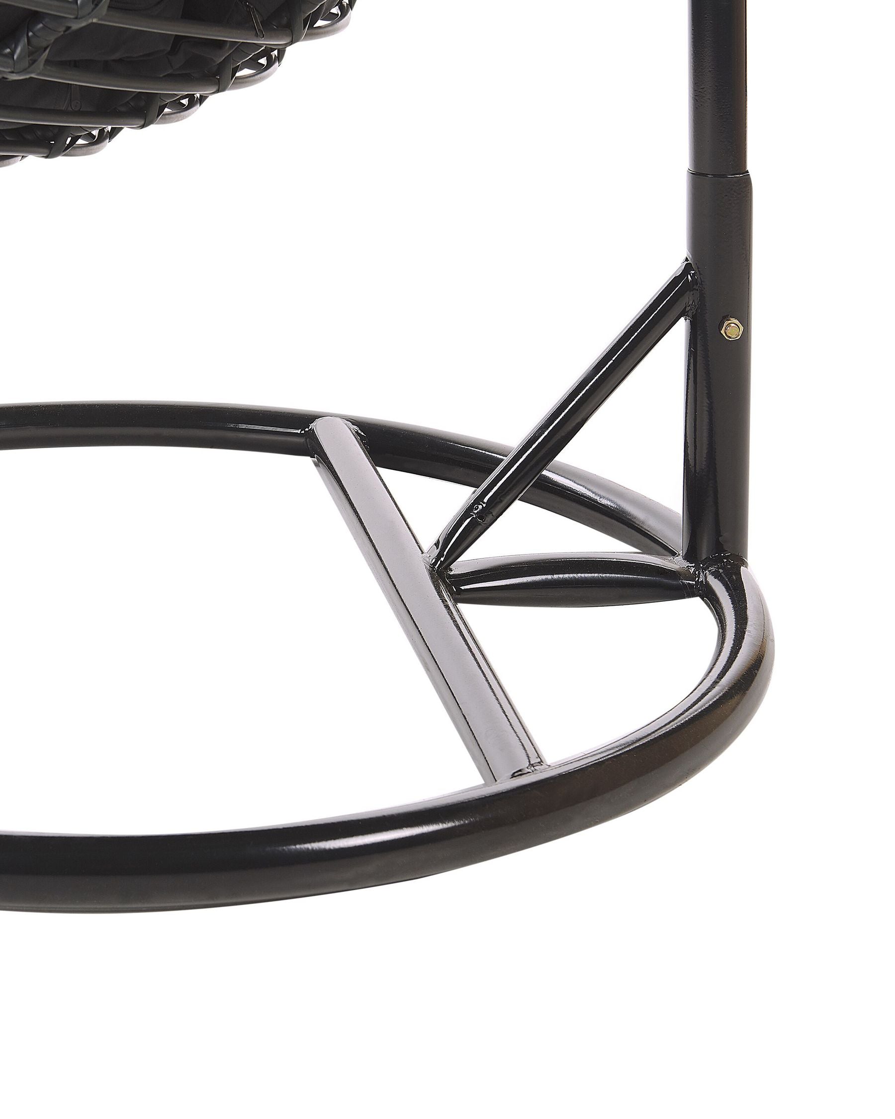 Hanging Chair with Stand TOLLO PE Rattan Black