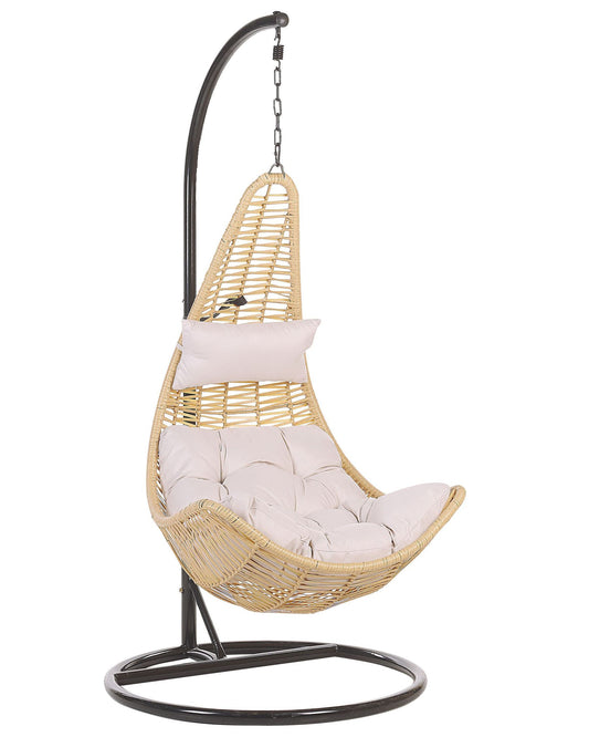 Hanging Chair with Stand ATRI II PE Rattan Natural