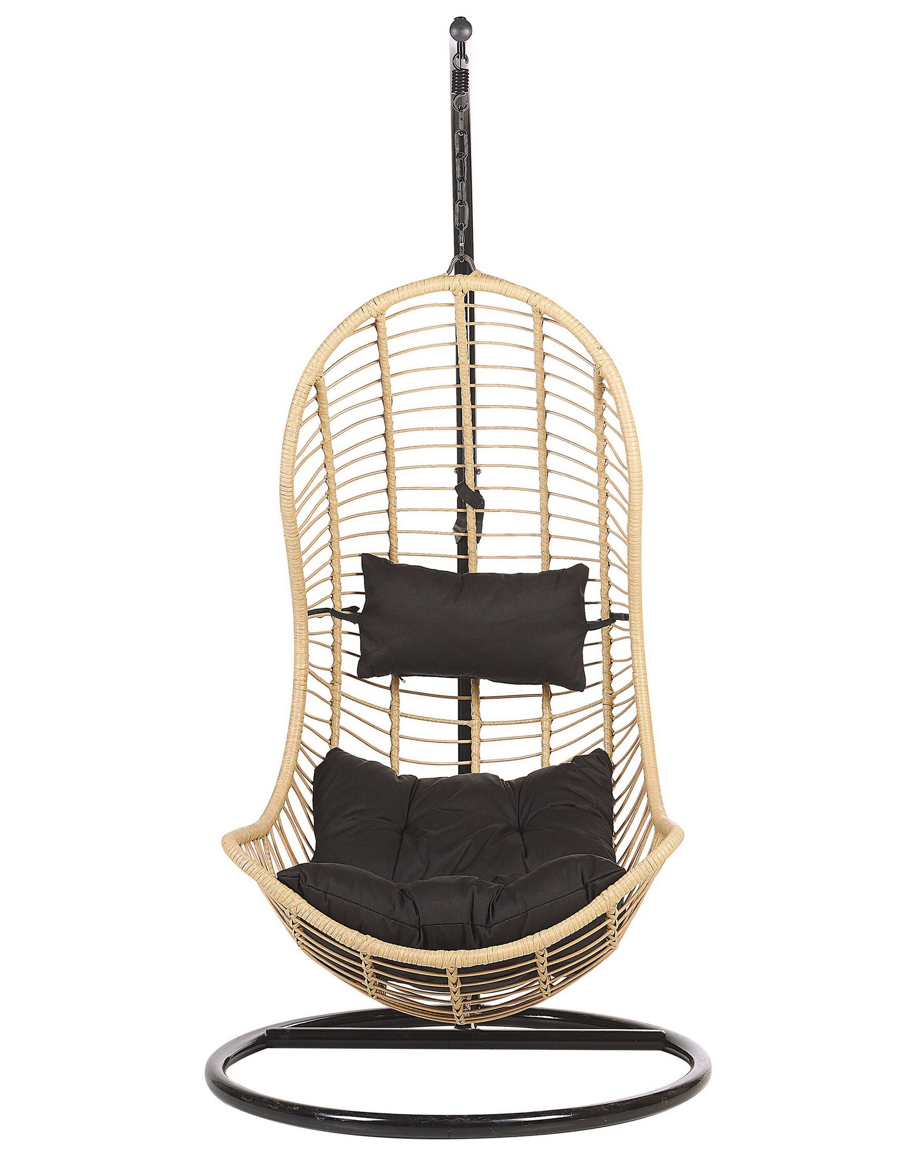 Hanging Chair with Stand PINETO PE Rattan Natural