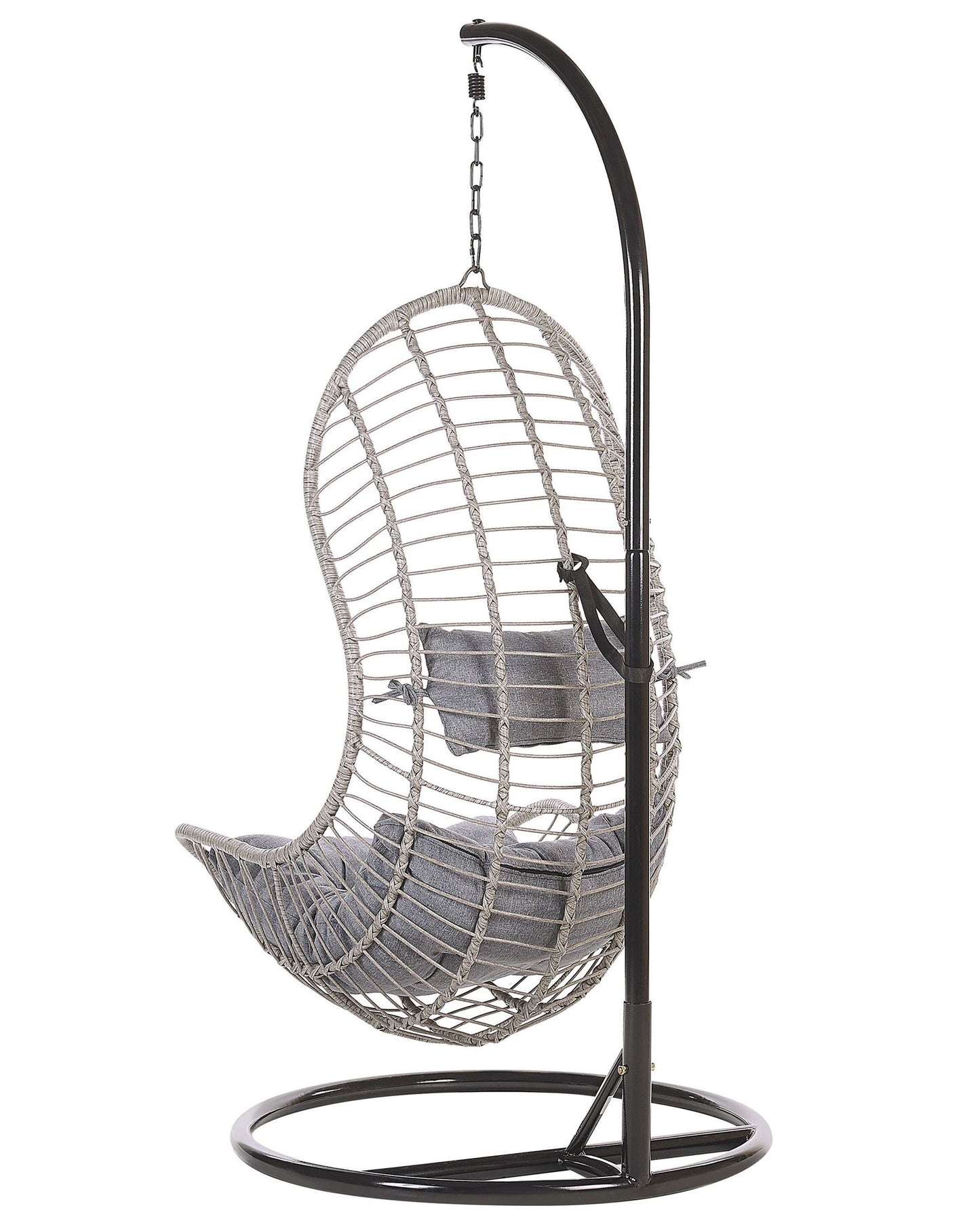 Hanging Chair with Stand PINETO PE Rattan Grey