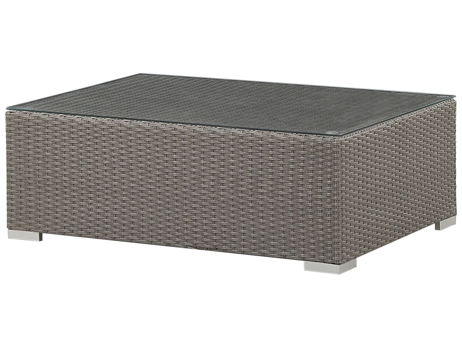 Garden Lounge Set with Table 8 Seater MAESTRO Modular PE Rattan Taupe