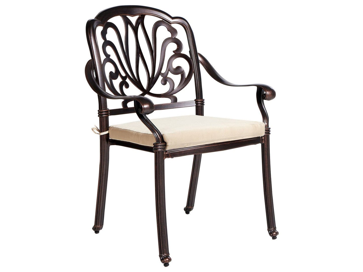 Garden Dining Set 4 Seater ANCONA with Cushions Metal Dark Brown