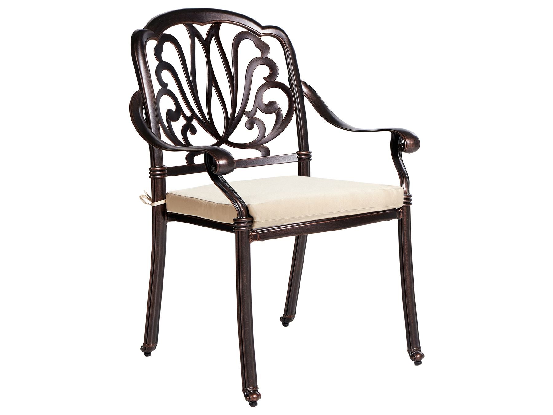 Garden Dining Set 4 Seater ANCONA with Cushions Metal Dark Brown
