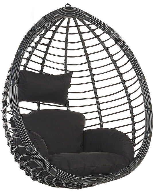 Hanging Chair TOLLO PE Rattan Black