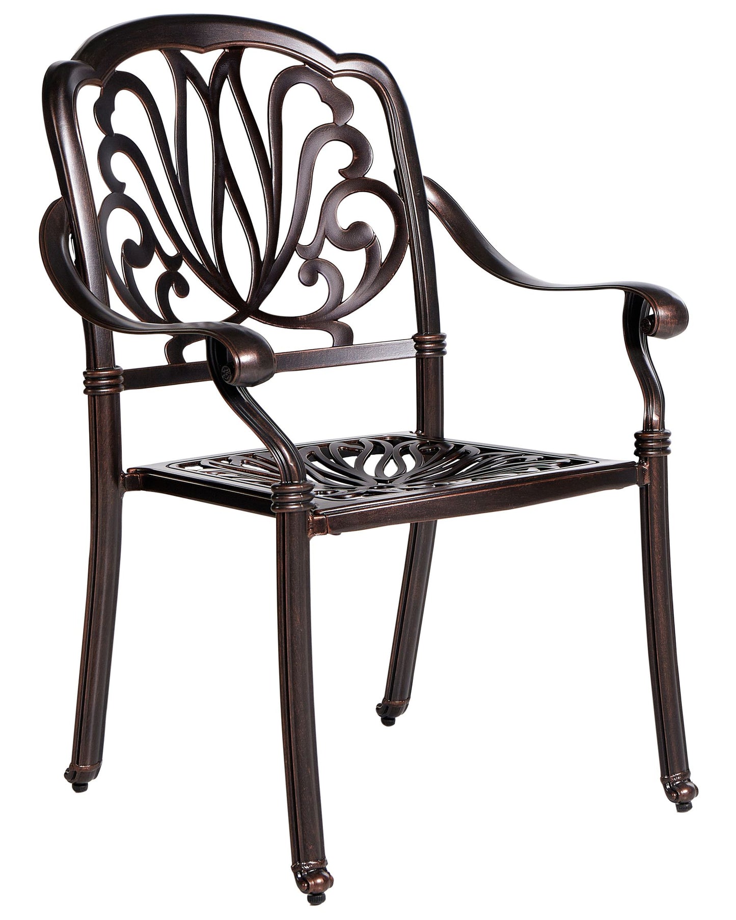 Set of 4 Garden Chairs with Cushions ANCONA Metal Dark Brown