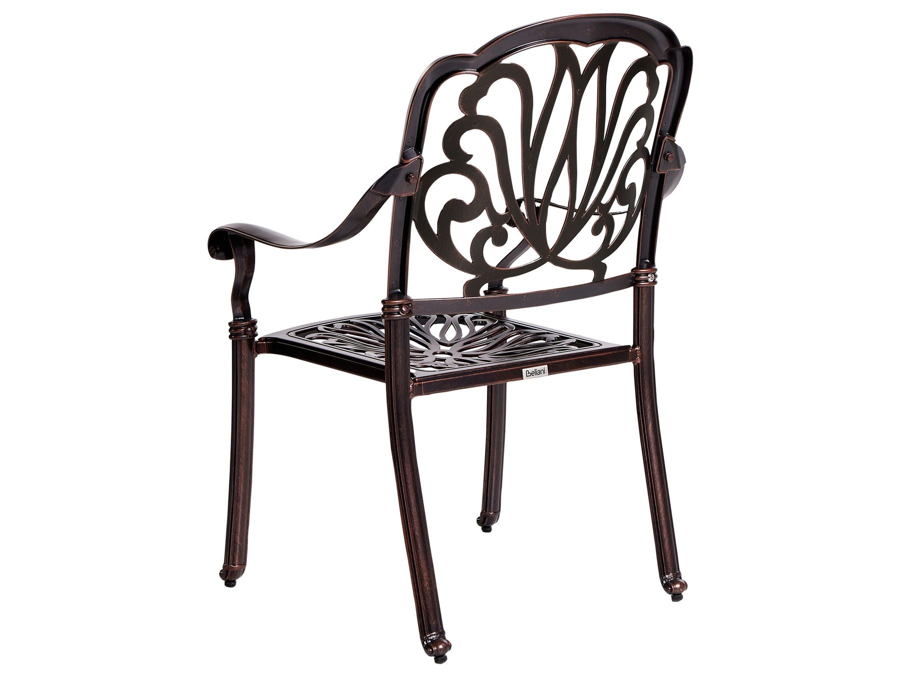 Garden Dining Set 4 Seater ANCONA with Cushions Metal Dark Brown