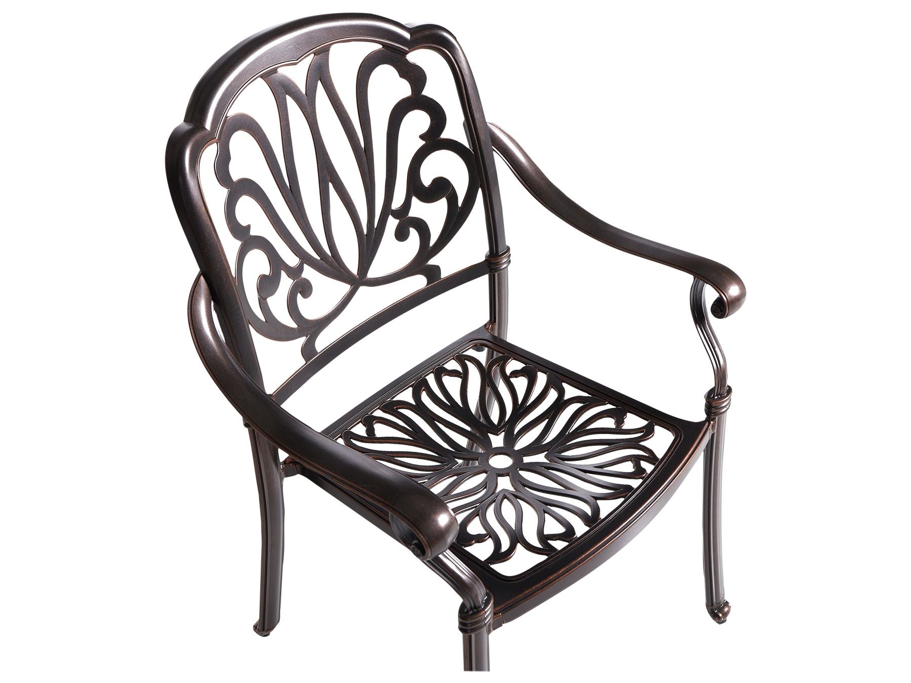 Garden Dining Set 4 Seater ANCONA with Cushions Metal Dark Brown